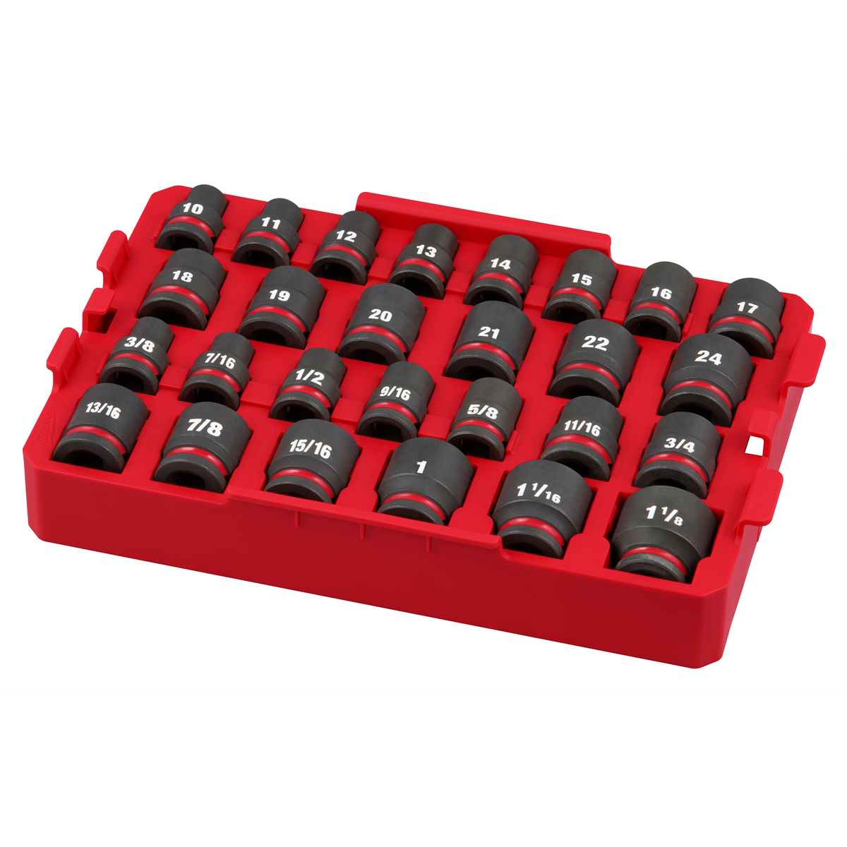 Milwaukee Tool SHOCKWAVE Impact Duty Socket 1/2&rdquo; Dr 27PC SAE TRAY Set