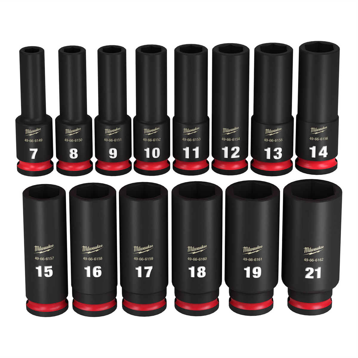 Milwaukee Tool 14PC SHOCKWAVE Impact Duty 3/8" Drive Metric Deep 6 Point Socket Set
