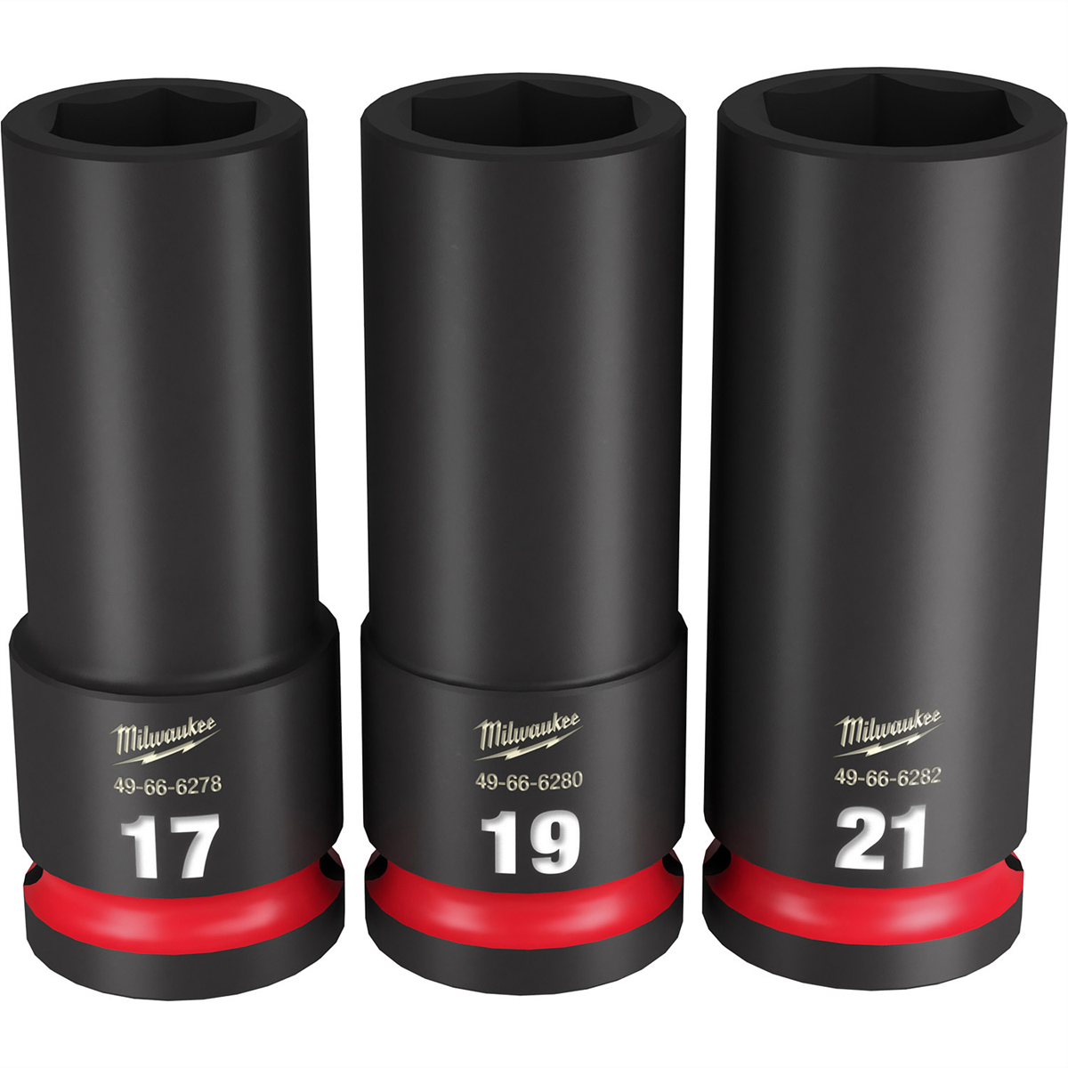Milwaukee Tool 3PC SHOCKWAVE Impact Duty 1/2" Drive Metric Deep 6 Point Socket Set