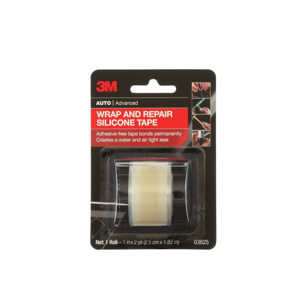 MMM Wrap Repair Silicone Tape 03625, 1 in x 6 ft, 24 Roll/Case