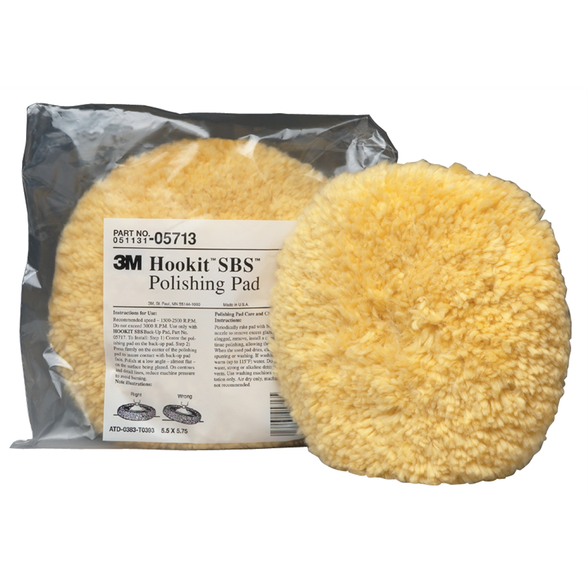 3M Wool Polishing Pad, 9 in., Yellow