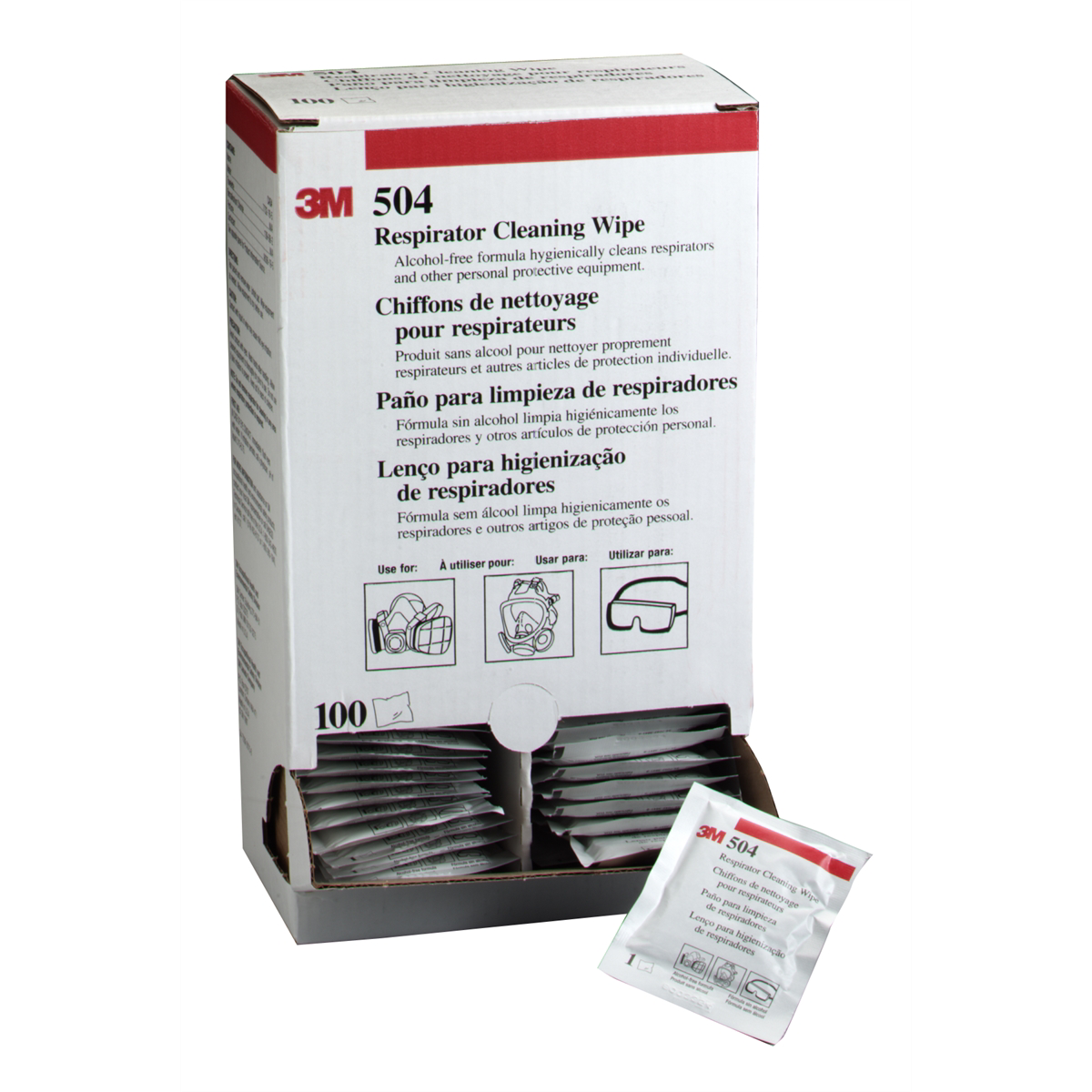 3M Respirator Cleaning Wipes 100/bx