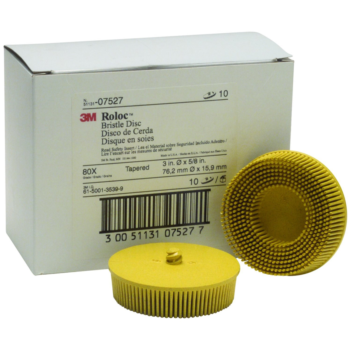 3M DISC ROLOC BRIS 80GR 3" 10/BOX YELLO