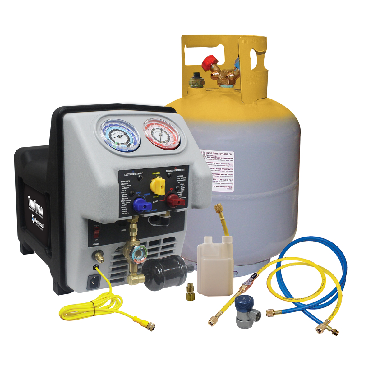 Mastercool Heavy duty recovery machine with 50lb DOT tank