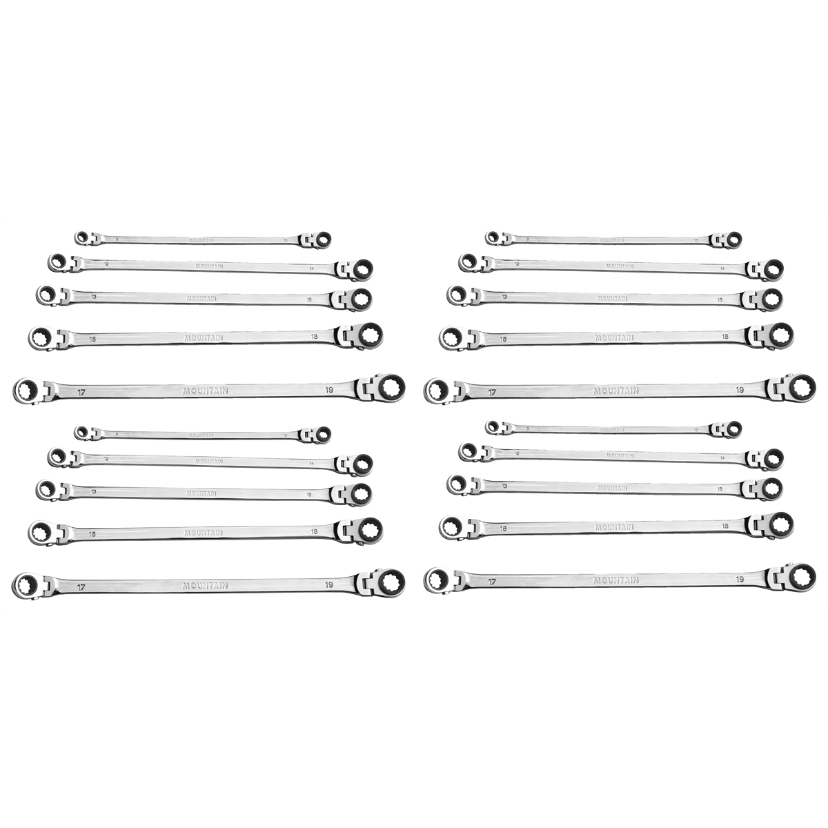 Mountain 4SETS- 5 PC METRIC FLEXIBLE REVERSIBLE RATCHET