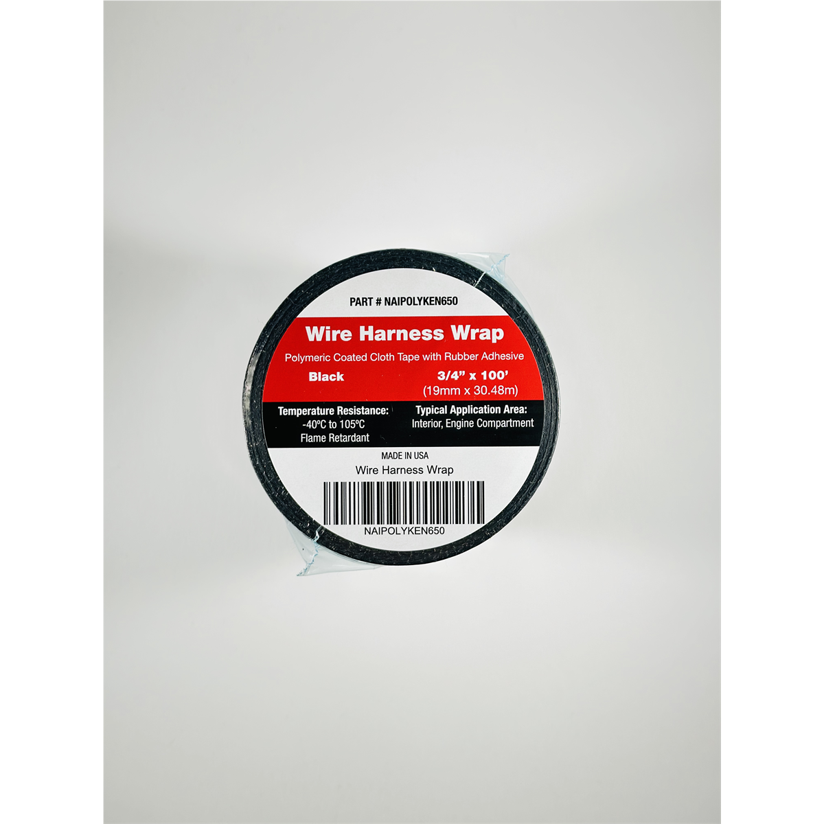 Nairn Polyken 650 Harness Tape 3/4"x100' Black 1 sleeve of 6 rolls