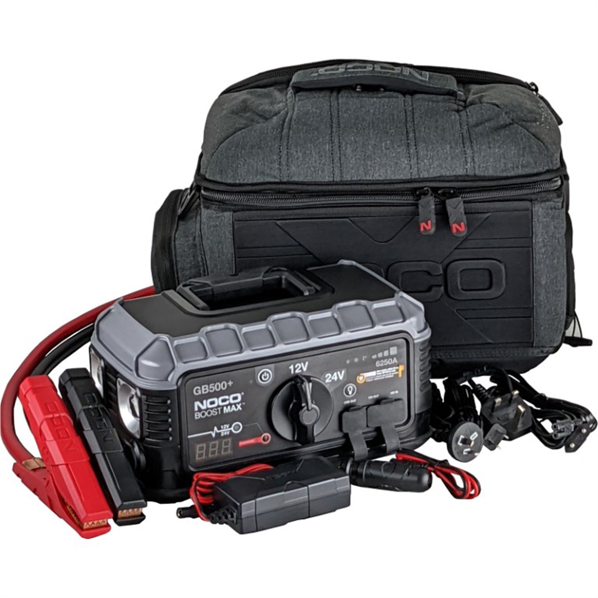 NOCO Company GB500+ Boost Max 6250A 12V/24V UltraSafe Lithium Jump Starter and 2200 Lumen Flashlight