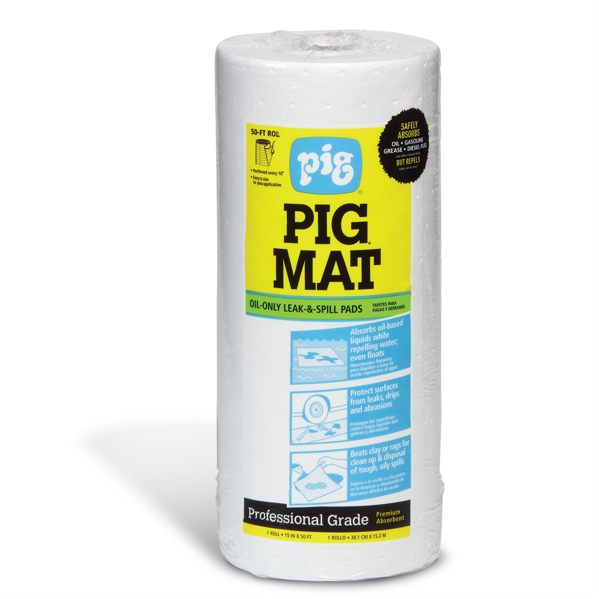 New Pig Light-Weight Oil-Only Absorbent Mat Roll - 15 Inch x 50 Feet