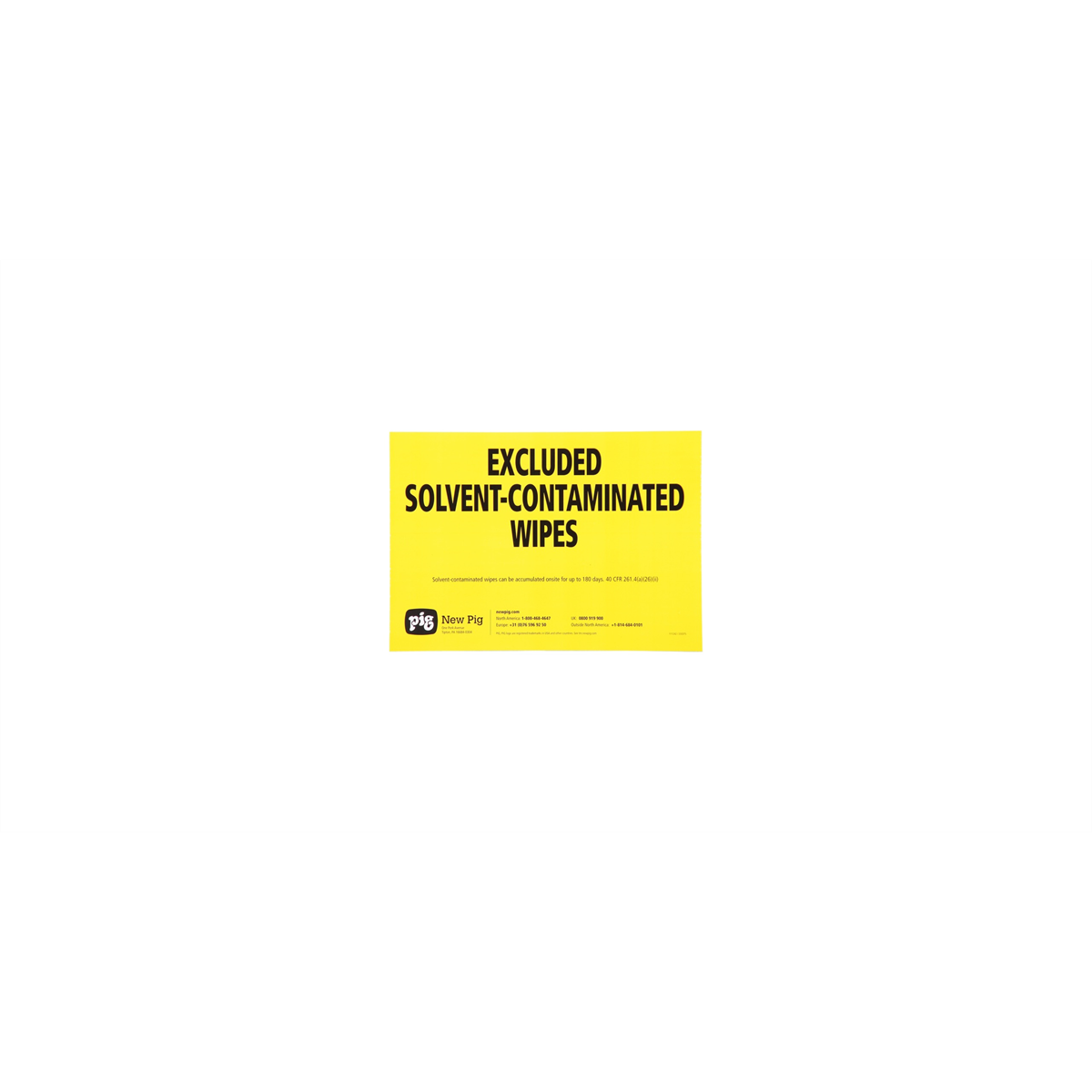 New Pig Solvent Contaminated Wipes Label (Pack of 5)