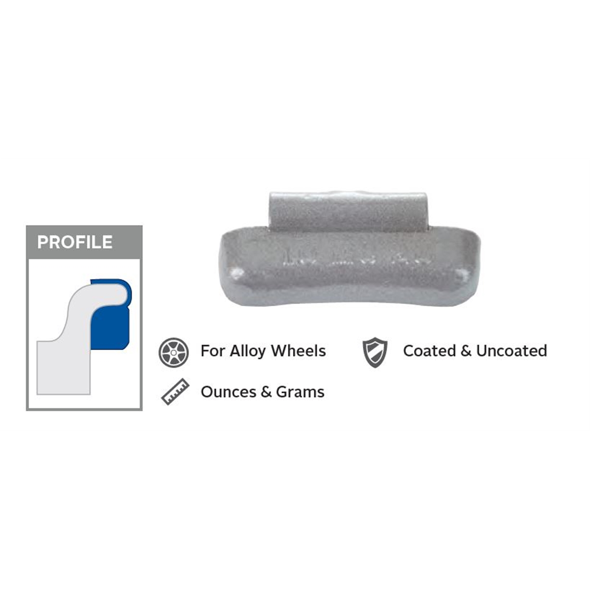 Wegmann Automotive 0.5 oz Lead Uncoated Clip-on MC Yellow Series Wheel Weight (Box of 50)