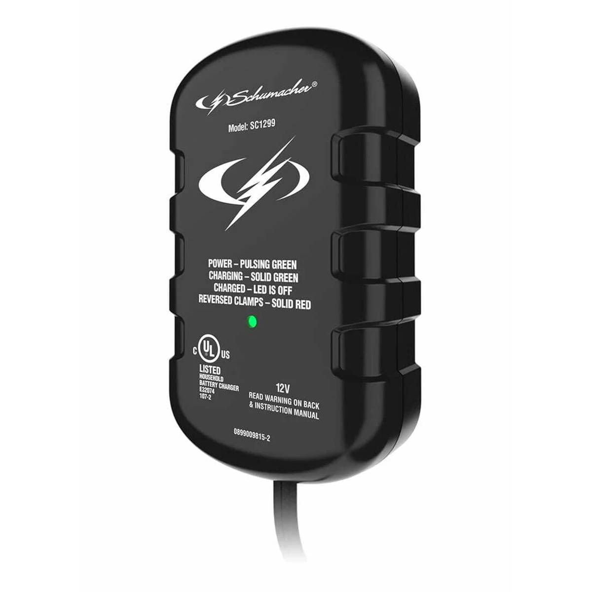 Schumacher Schumacher Electric 0.8A Car Battery Charger and Maintainer, 2-in-1 Solution, For 12V Power Sport, Automotive, and Marine Batteries, SC1299