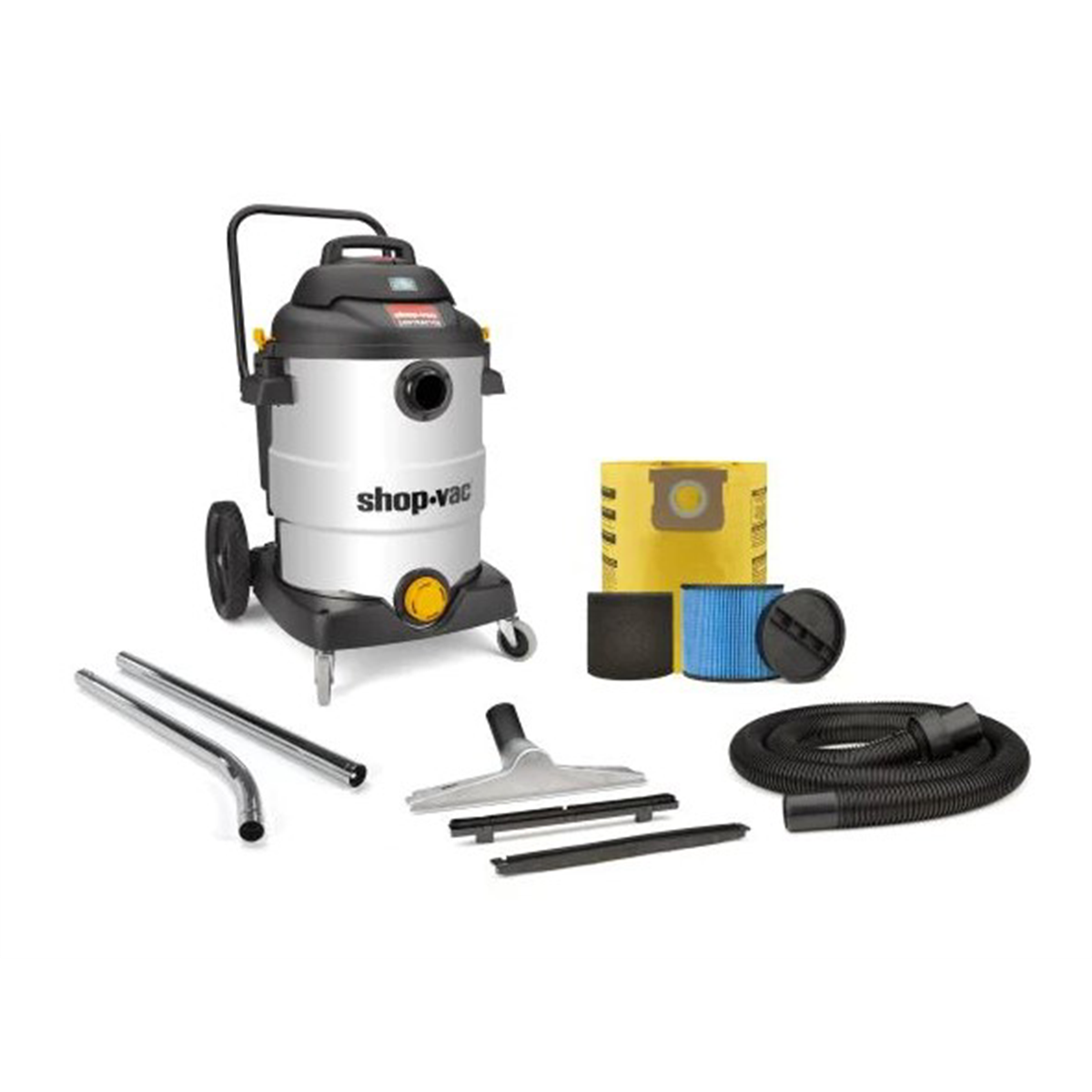 Shop Vac Shop-Vac® 16 Gallon* 6.5 Peak HP** Stainless Steel Contractor Series Wet/Dry Vacuum with SVX2 Motor Technology