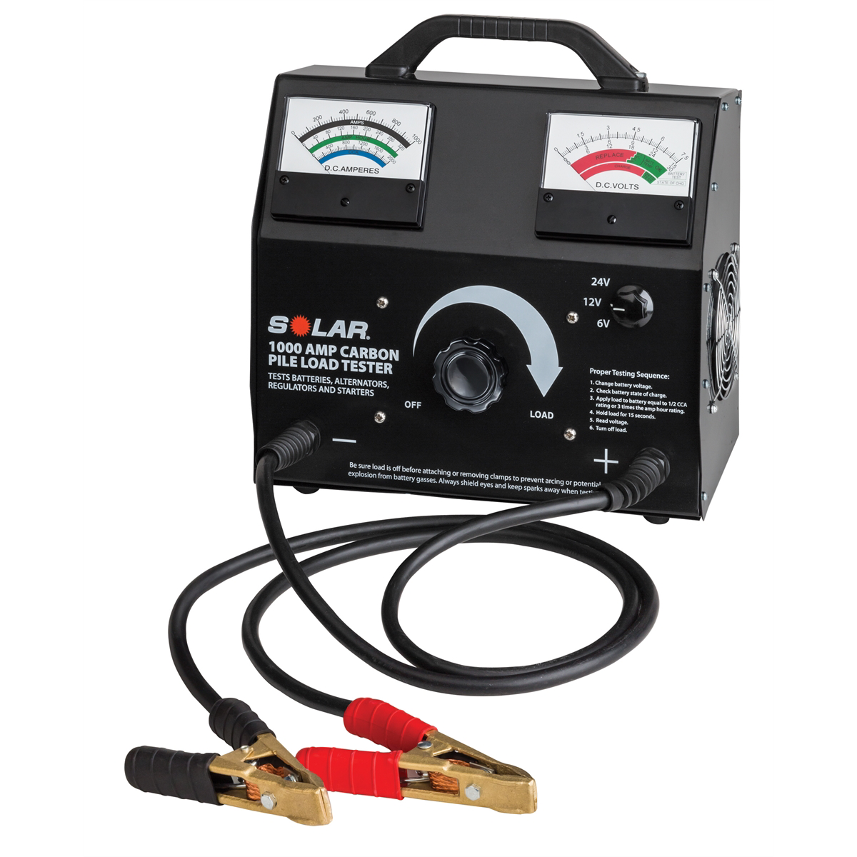 Clore Automotive SOLAR 1876 1000 Amp 6/12/24V Carbon Pile Battery Tester