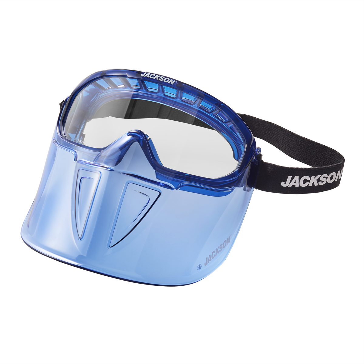 Jackson Safety Safety Goggle - GPL500 Premium Series - Clear Lens - Anti-Fog - with Flip-Up Detachable Face Shield - Blue Body