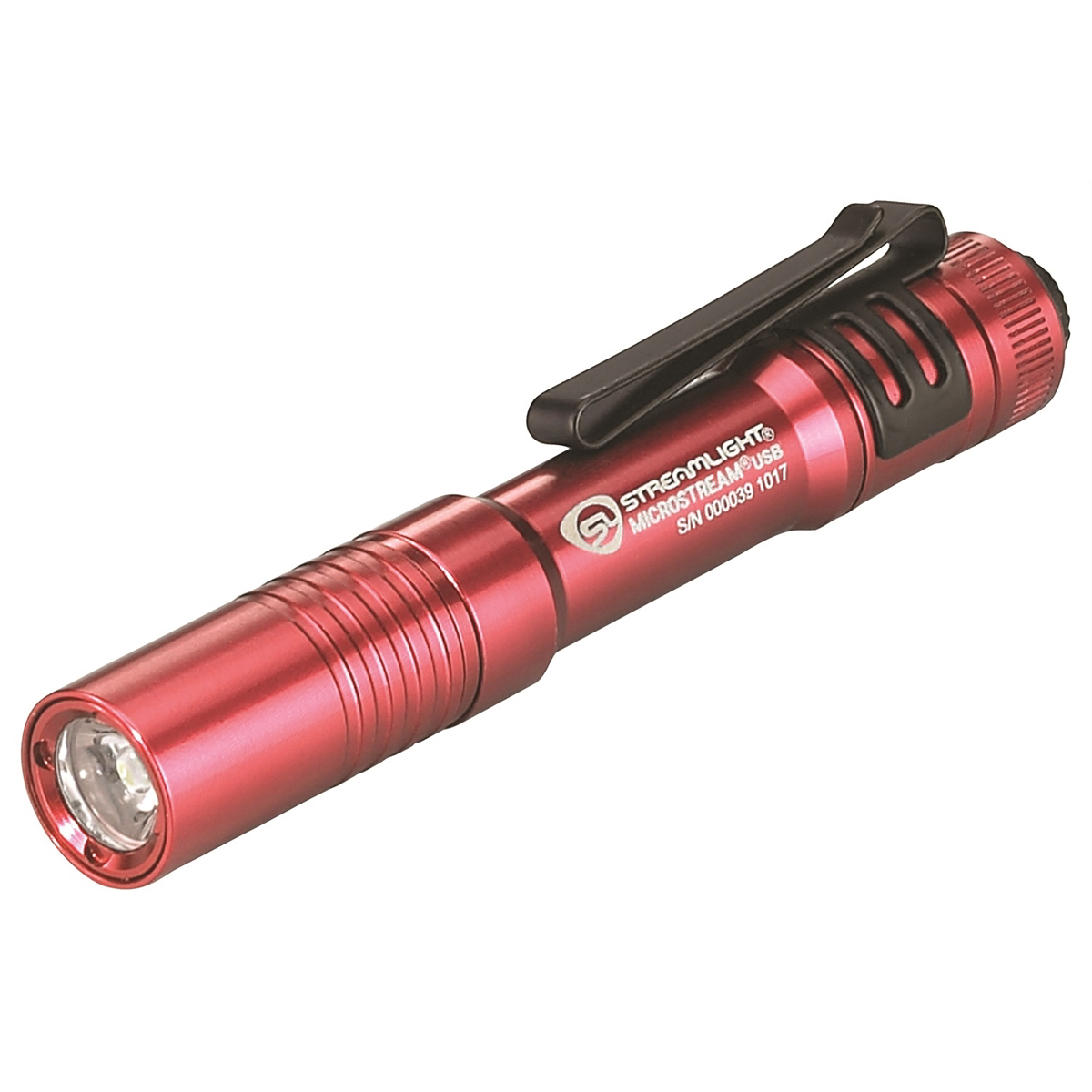 Streamlight 250 Lumen MicroStream USB Penlight - Includes Micro-USB cord and lanyard - Clam - Red