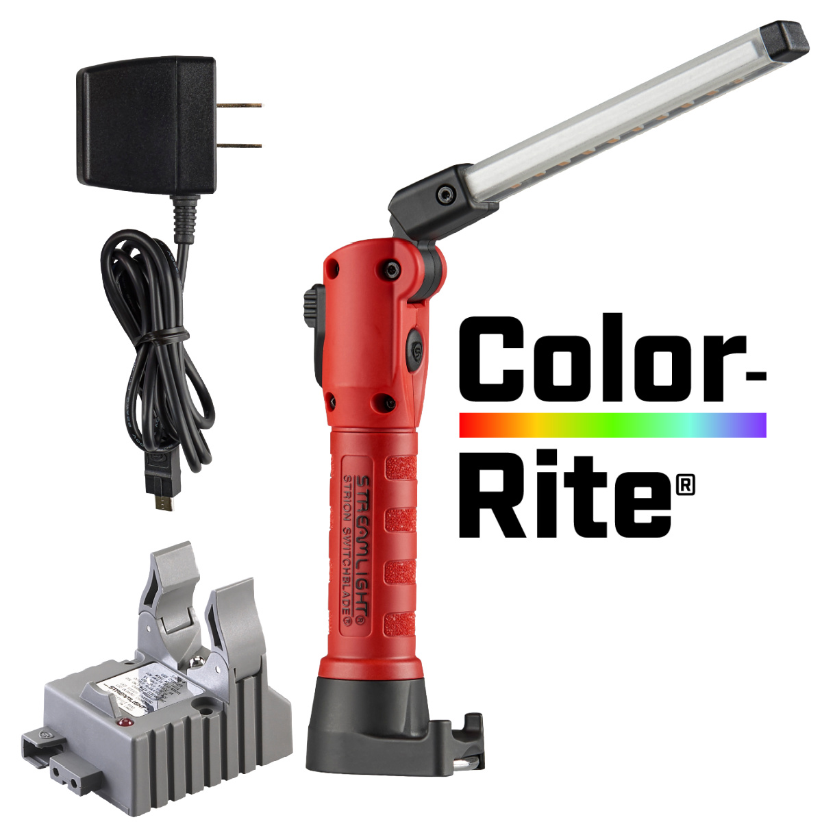 Streamlight Strion Switchblade 500 Lumen Color-Rite Light Bar Worklight with Smart Charger - Red