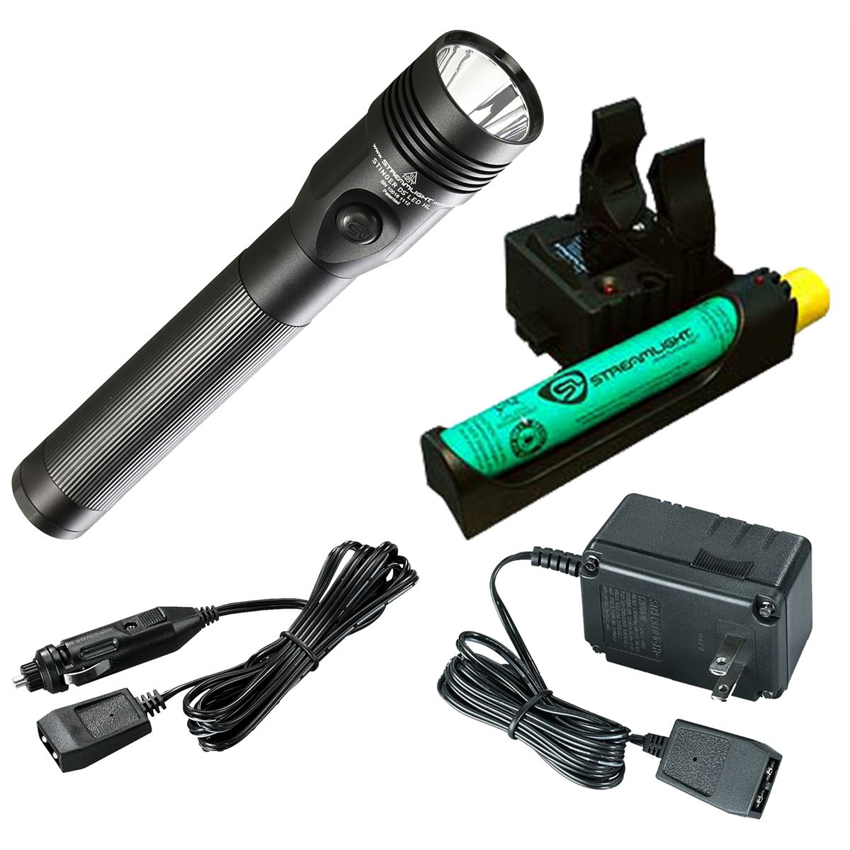 Streamlight 800 Lumen Stinger DS LED HL Flashlight - 120V/100V AC/12V DC PiggyBack