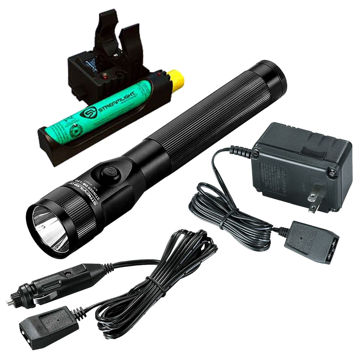 Streamlight 425 Lumen Stinger DS LED Flashlight - 120V/100V AC/12V DC PiggyBack