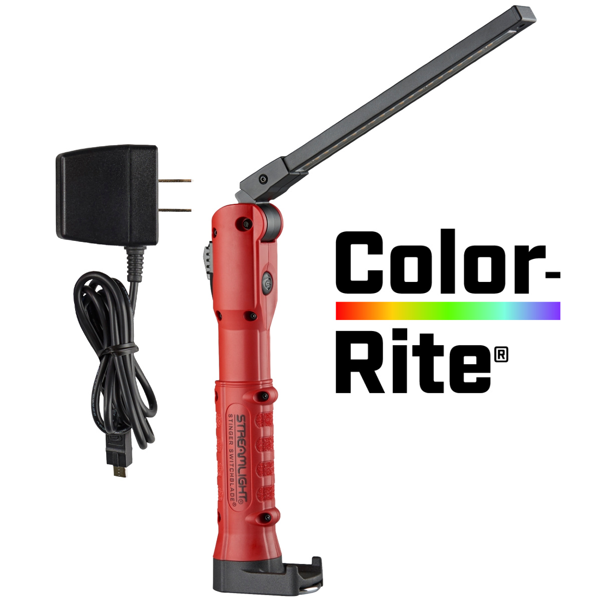 Streamlight Stinger Switchblade 800 Lumen Color-Rite Light Bar Worklight with USB Charge Cord - Red