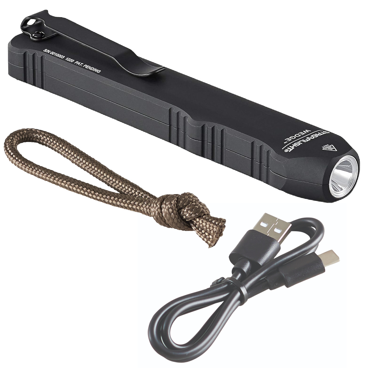 Streamlight Wedge Rechargeable EDC 300 Lumen Flashlight with 1000 Lumen Thro mode - Black