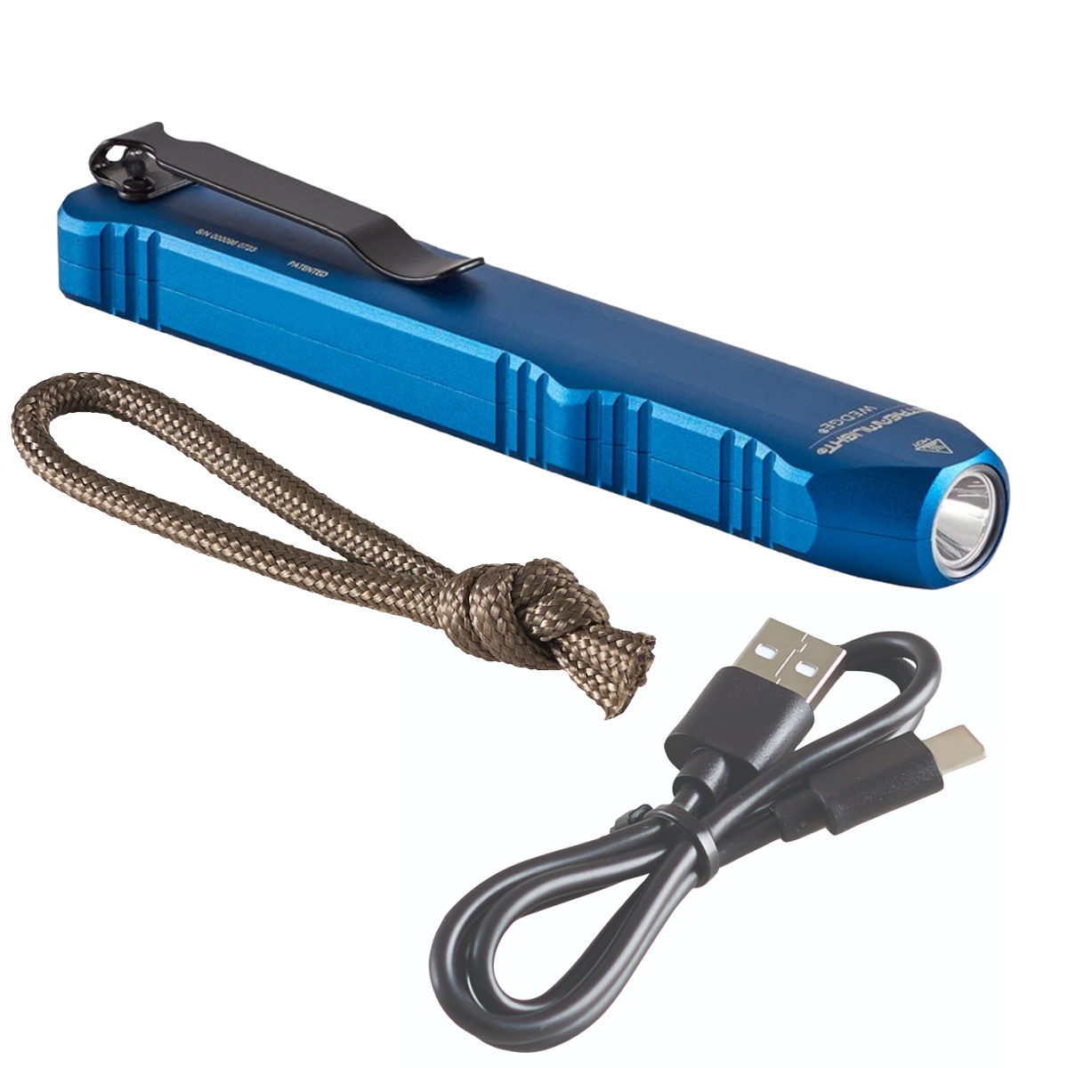 Streamlight Wedge Rechargeable EDC 300 Lumen Flashlight with 1000 Lumen Thro mode - Blue
