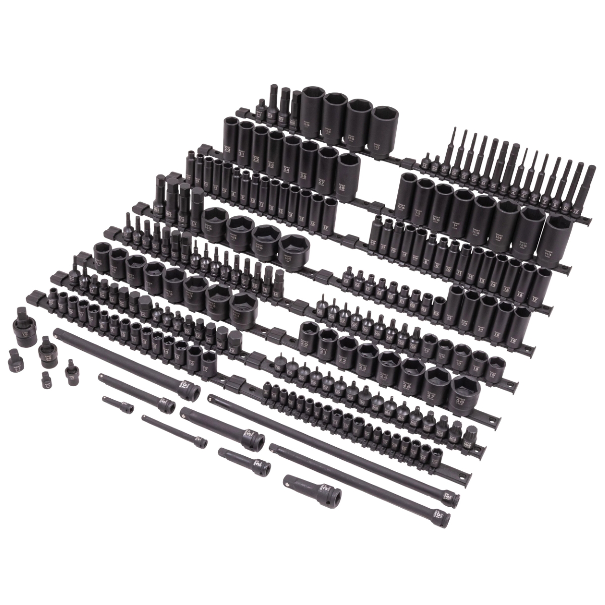 SUNEX 222 Piece Mixed Drive Master Impact Socket Set