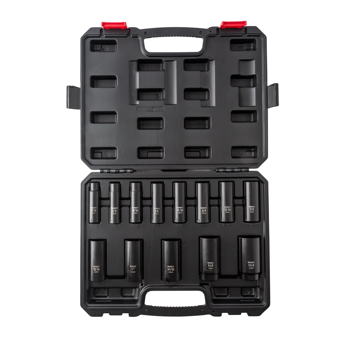 SUNEX SOCKET SET IMPACT 1/2IN. DRIVE 13 PC DEEP SAE 6 PT