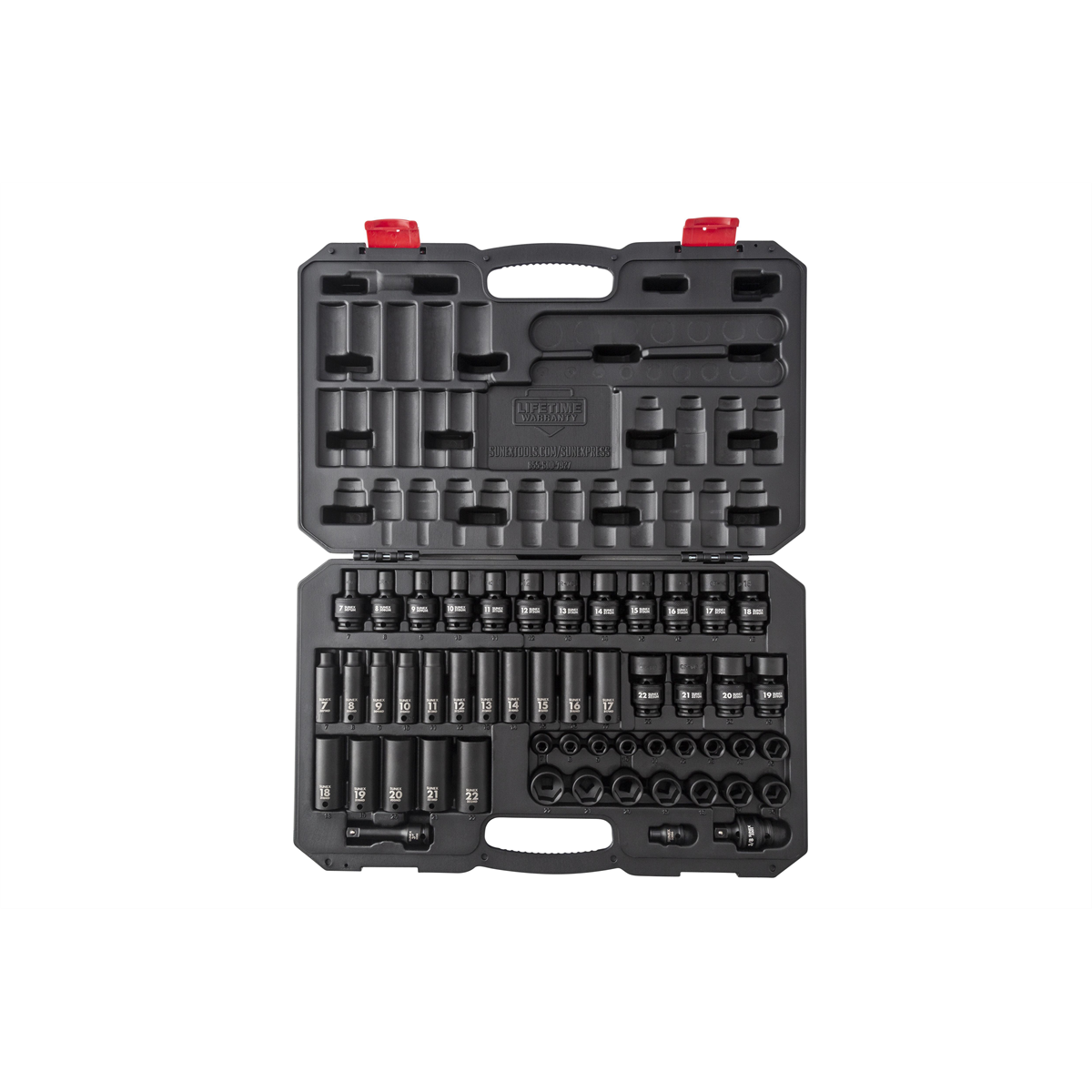 SUNEX 3/8" Drive 51 Piece Metric Impact Socket Set