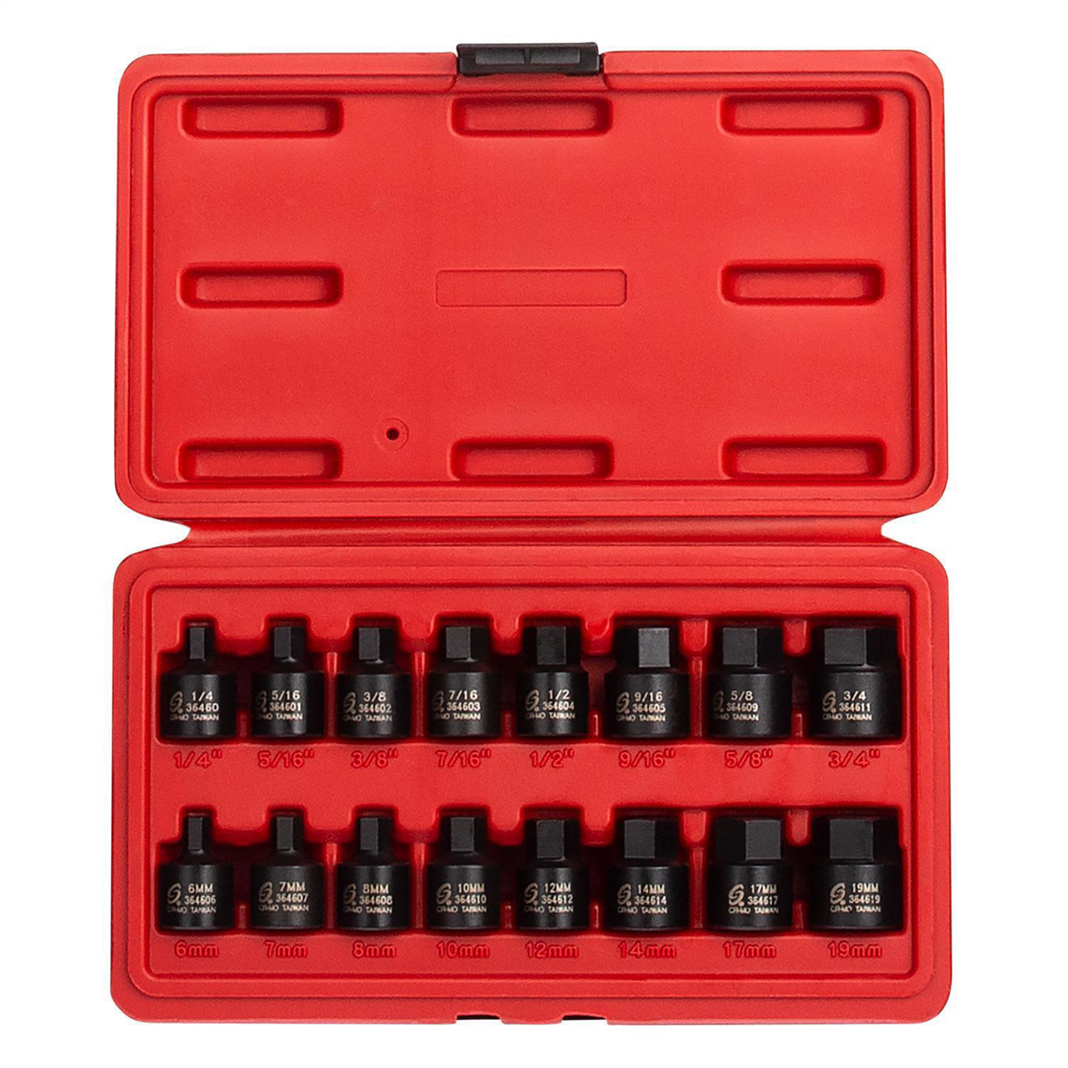 SUNEX 16-Piece 3/8 in. Drive Stubby Impact