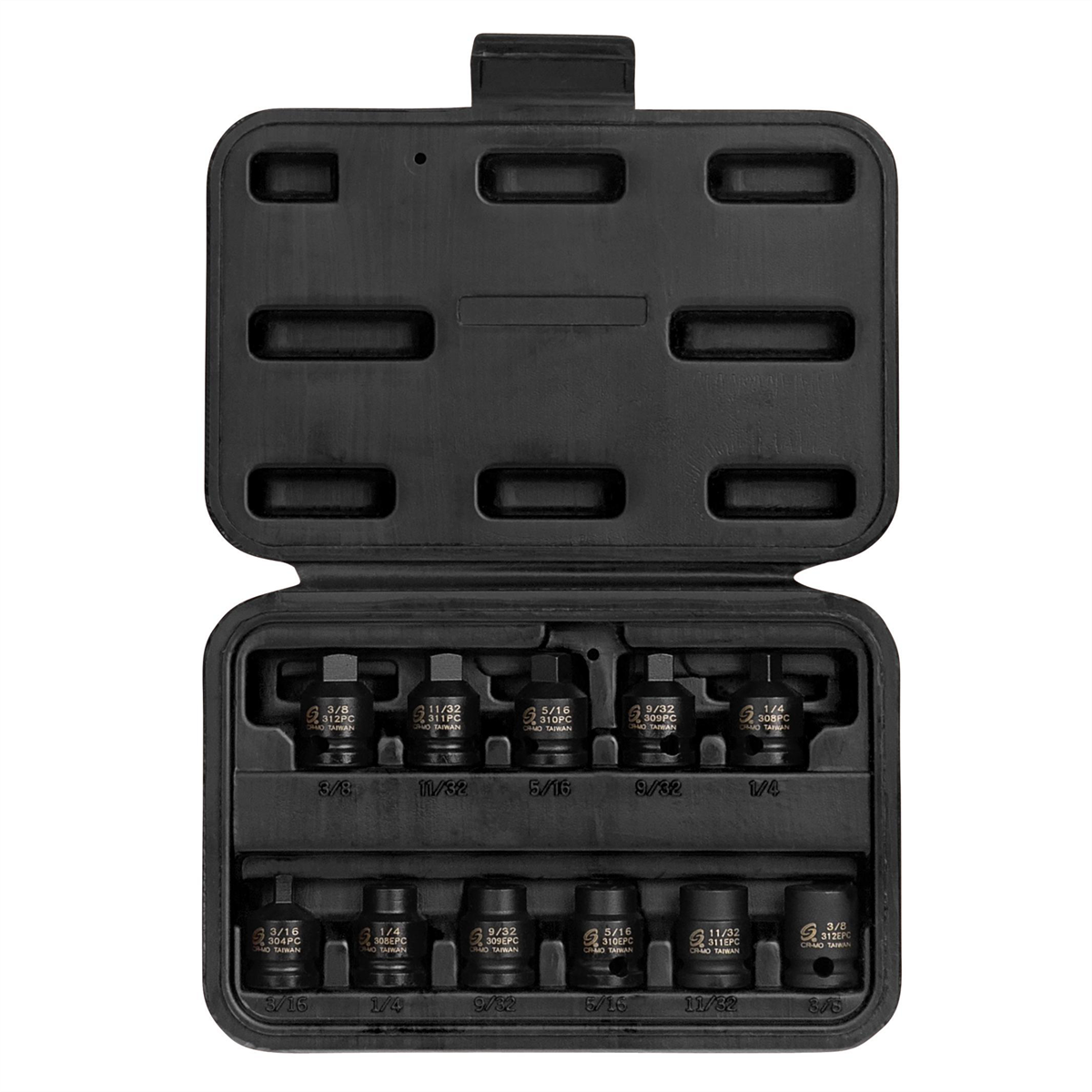 SUNEX 3/8" DR. PIPE PLUG SOCKET, 11 PC.