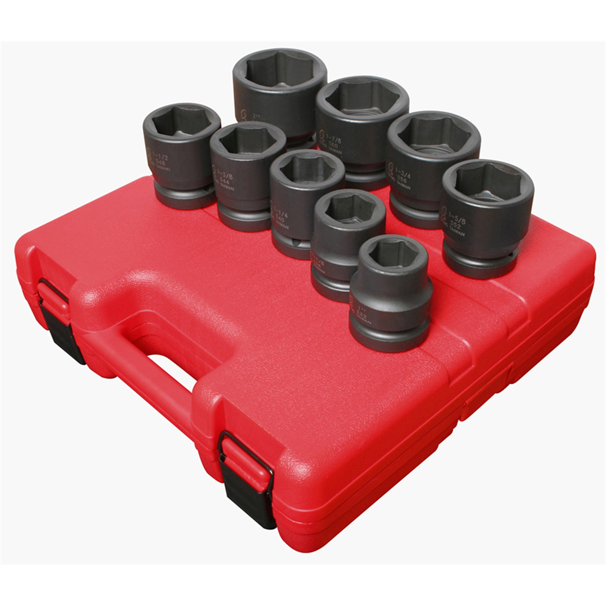 SUNEX SOCKET SET IMPACT 1" DR 9PC STD SAE JUMBO