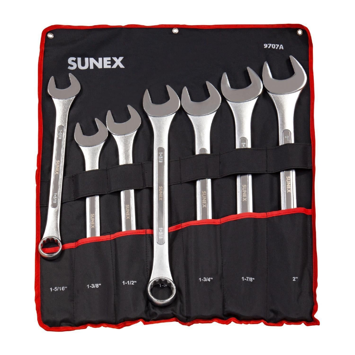 SUNEX 7 Piece SAE Raised Panel Jumbo Combination Wrench Set