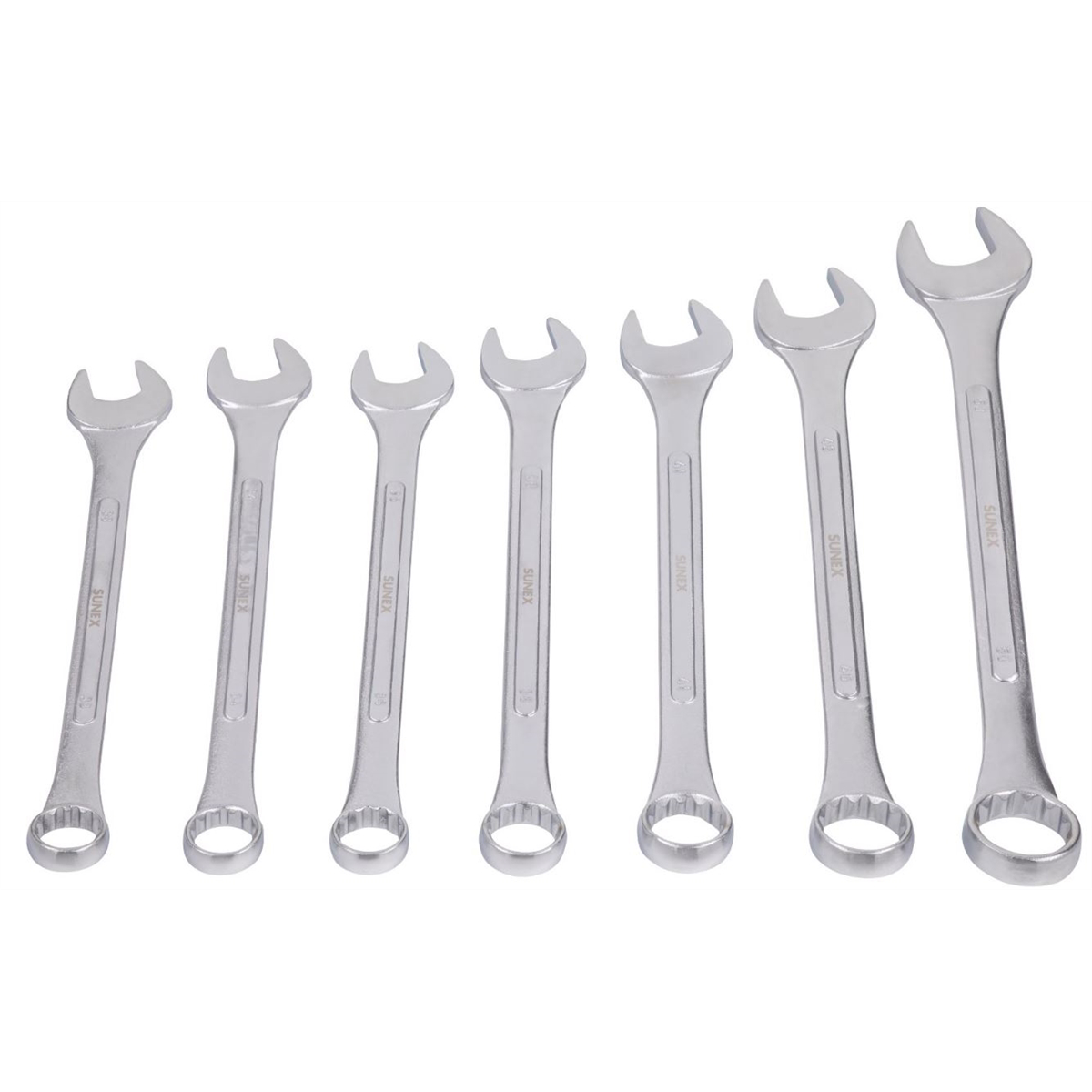 SUNEX 7 Pc Metric Raised Panel Jumbo Combination Wrench