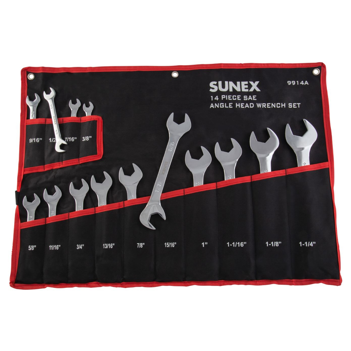 SUNEX 14 Pc. Full Polish SAE Angle Head Wrench Set