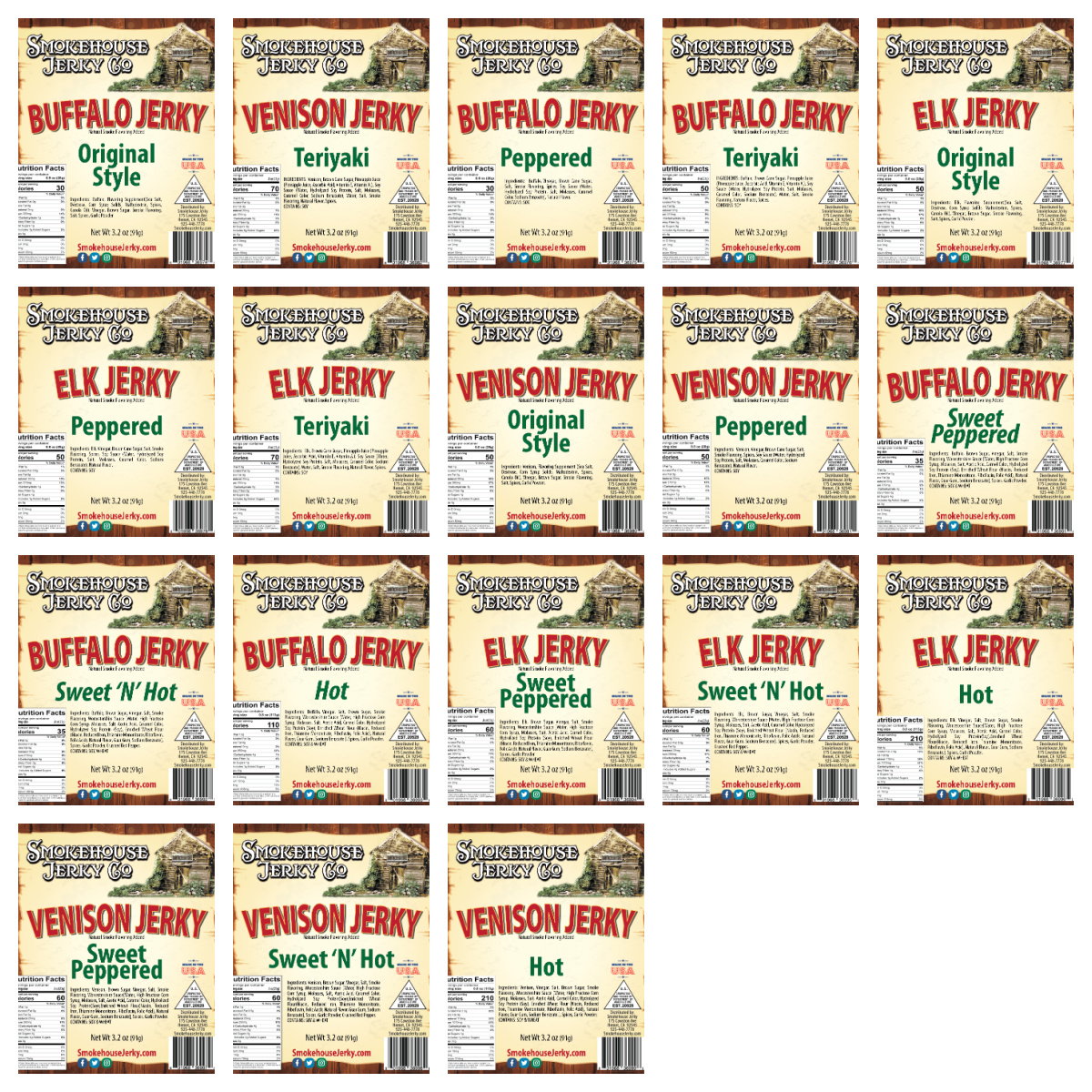 Tender Heifer Snack Co. VARIETY EXOTIC JERKY PACK