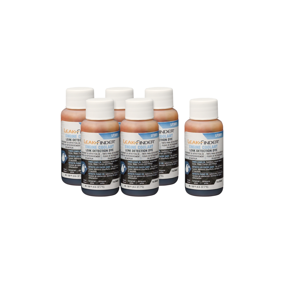 Tracer Products LEAKFINDER (6) 1-OZ BOTTLES, ENGINE COOLANT