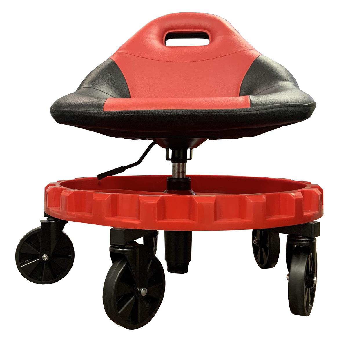 Traxion 2-700 ProGear Mobile Rolling Gear Race Seat with Tray and Five All Terrain Casters - Red