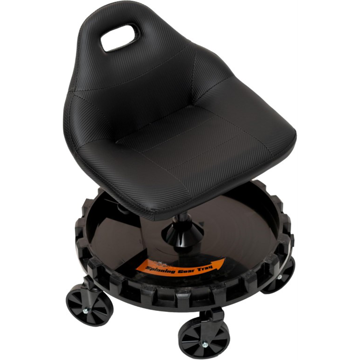 Traxion 2-702 ProGear Mobile Rolling Gear Race Seat with Tray and Five All Terrain Casters - Black