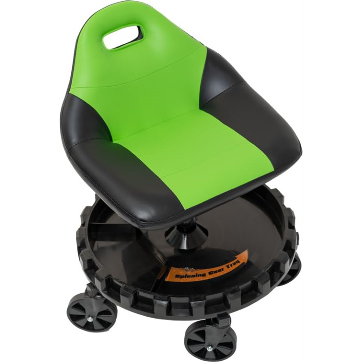 Traxion 2-705 ProGear Mobile Rolling Gear Race Seat with Tray and Five All Terrain Casters - Green