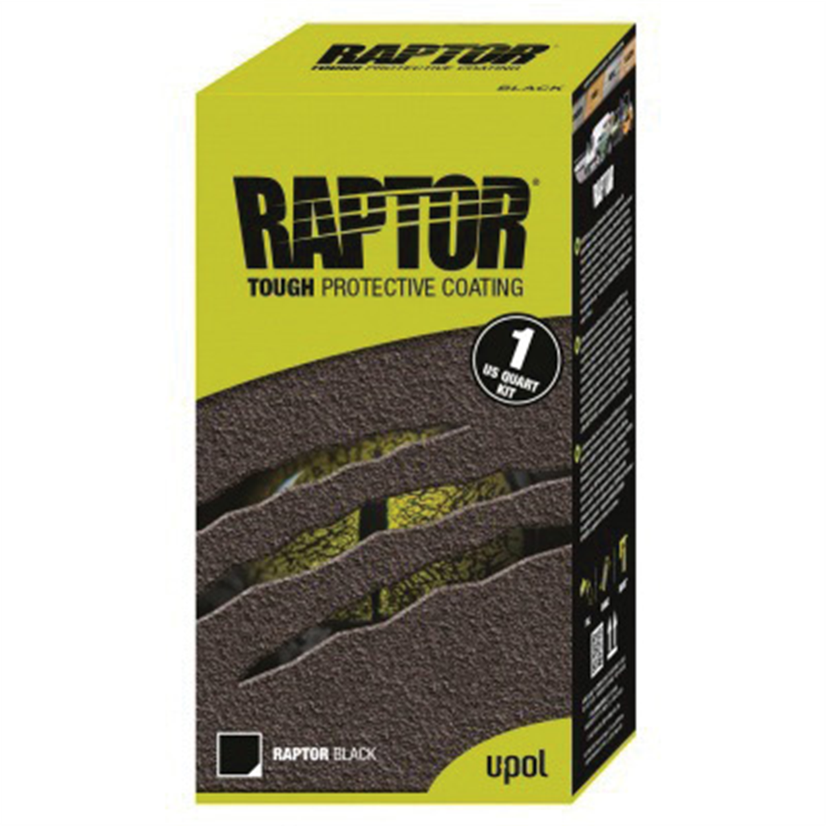 U Pol Products RAPTOR UP4803 2.6 VOC Raptor Kit, 1 qt Spray Bottle, Black, 30 sq-ft Coverage, 5 to 7 days Curing