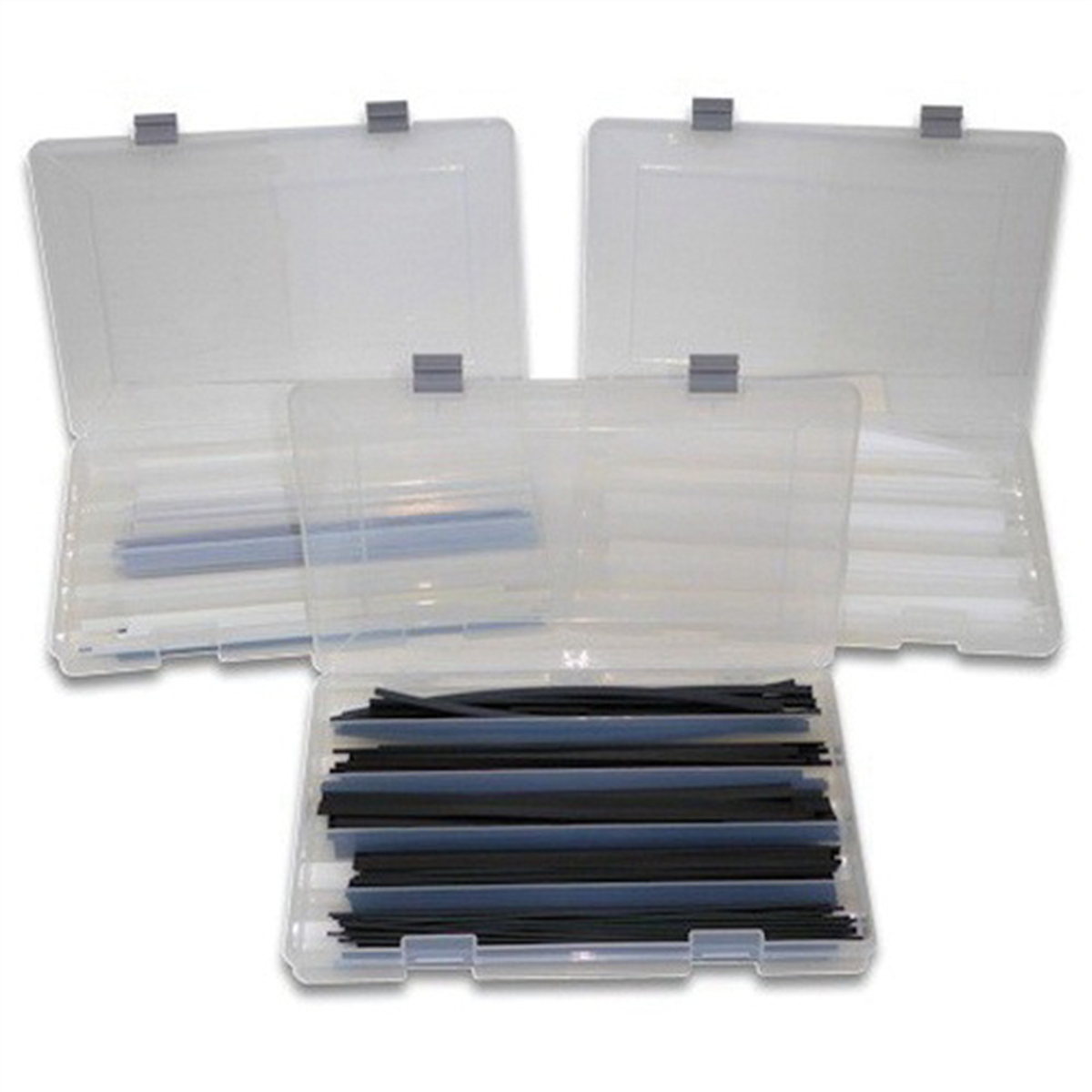 Polyvance Welding Rod Case, Set of 3, labeled, complete with 21 types of welding rod.
