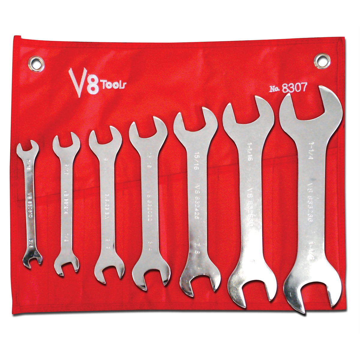 V-8 Tools WRE SET 7PC SUPER THIN 3/8 - 1-1/4