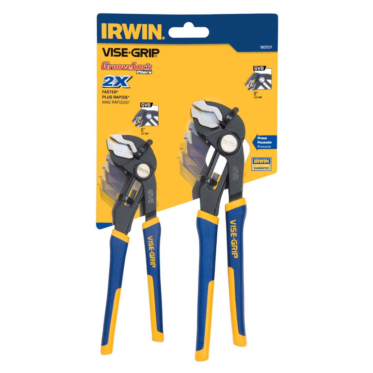 Vise Grip GrooveLock 6" and 8" V-Jaw