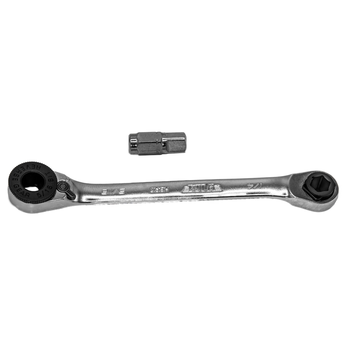 VIM Tools 1/4 Inch & 5/16 Inch Hex Bit Ratchet And 1/4 Inch Square Drive Insert, Double Ended