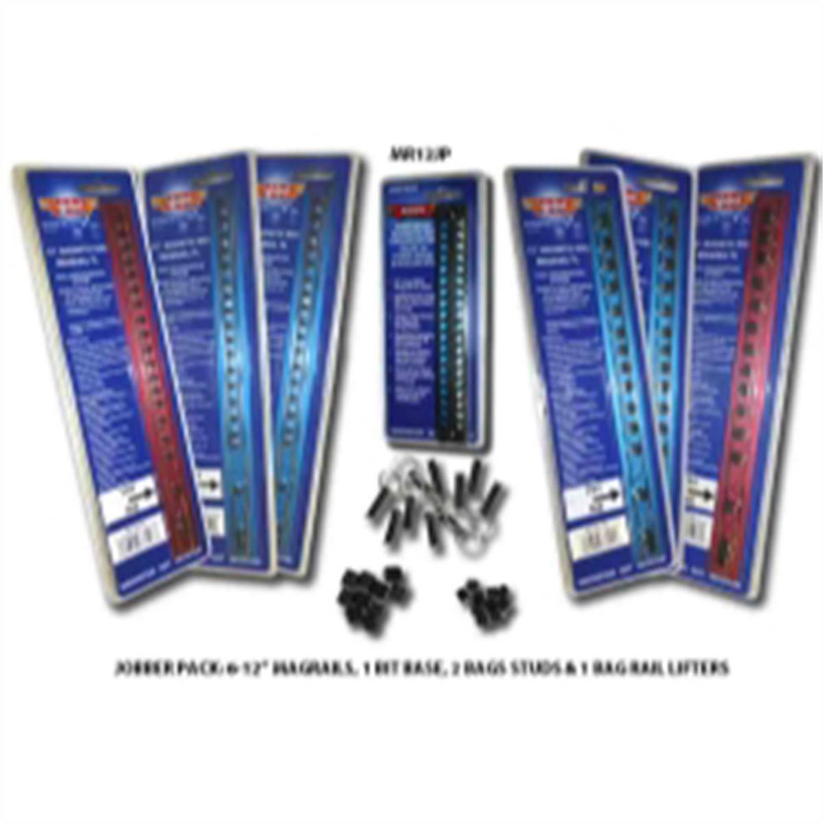 VIM Tools 10 Piece Magrail Jobber Pack, Includes (6) 12 Inch Magrails, (3) 1/4 Inch Peg Packs And (3) 3/8, (2) Packs Of Studs, Rail Lifters And A Bit Base