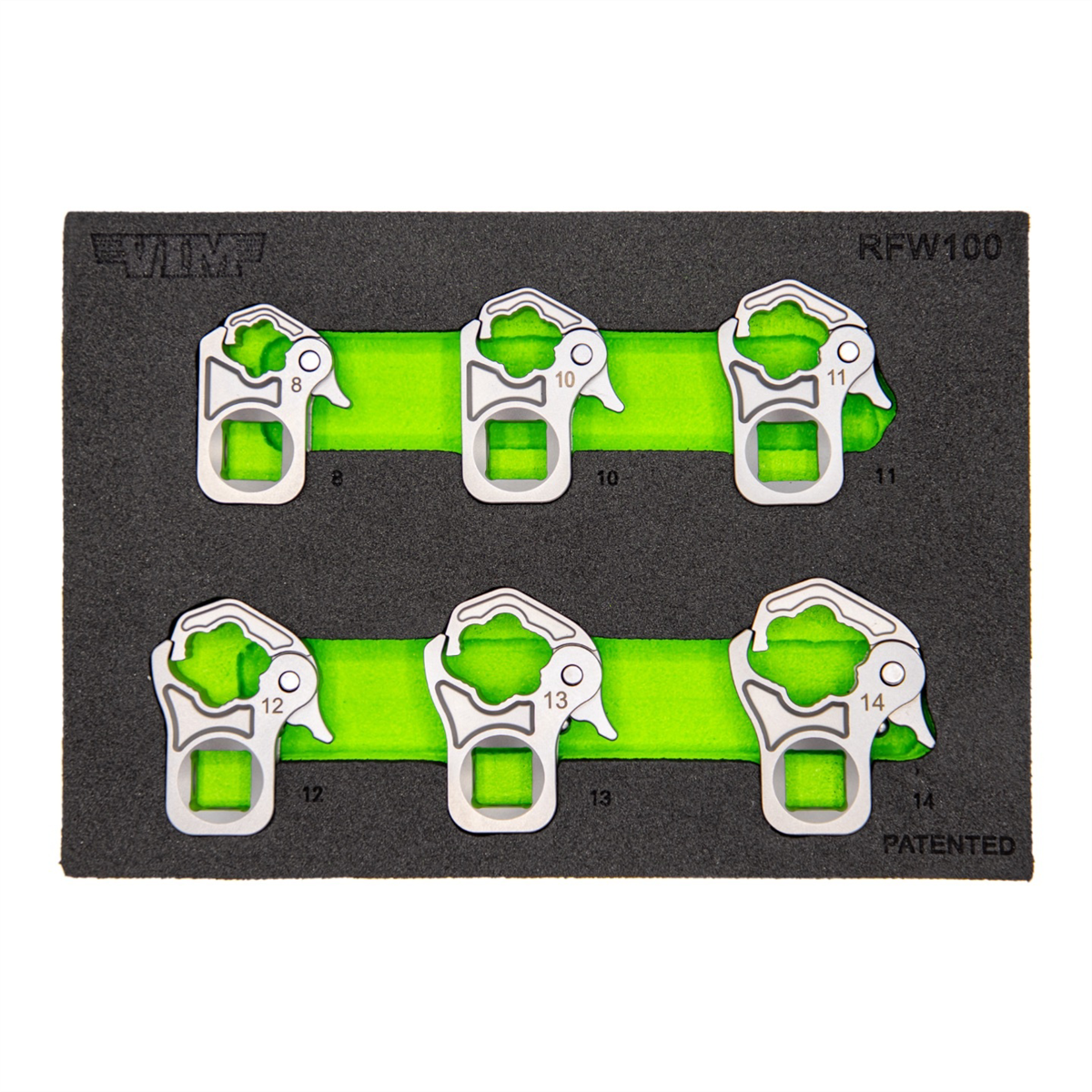 VIM Tools 6 Piece 3/8 Inch Drive Ratcheting Flare Nut Wrench Set (8,10,11,12,13,14 mm)