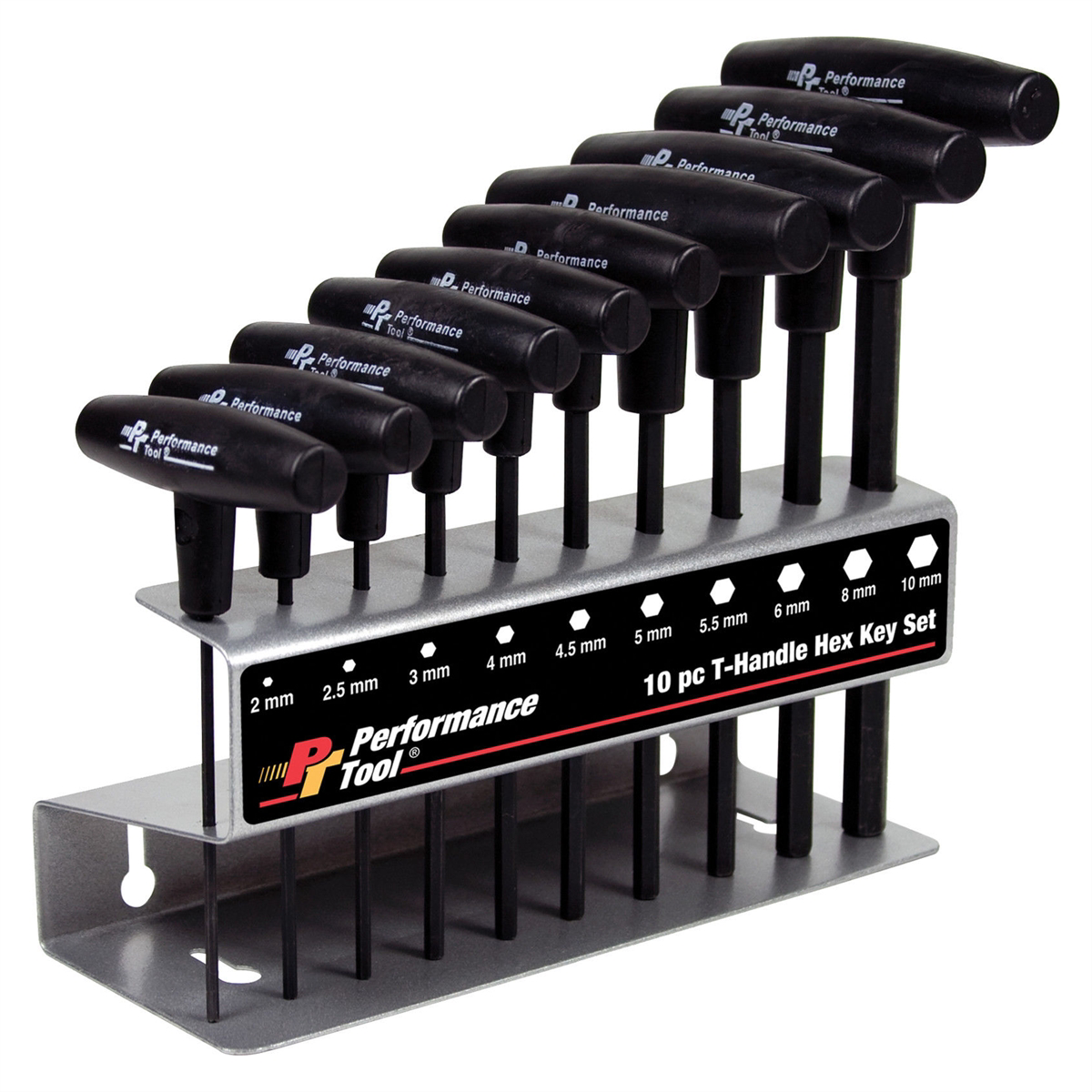 Wilmar Corp. / Performance Tool T-HANDLE HEX KEY SET METRIC 10PC